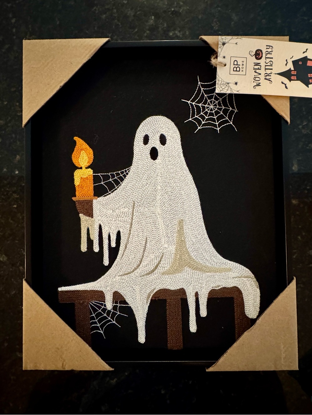 Ghost Candle Embroidered Wall Art - Woven Atistry- Gorgeous Picture